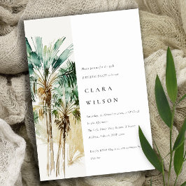Elegant Tropical Waterverf Palm Trees Birthday Kaart