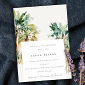Elegant Tropical Waterverf Palm Trees Birthday Kaart