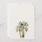 Elegant Tropical Waterverf Palm Trees Script Save The Date (Achterkant)