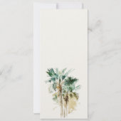 Elegant Tropical Waterverf Palm Trees Verloving Kaart (Achterkant)
