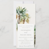 Elegant Tropical Waterverf Palm Trees Verloving Kaart (Voorkant)