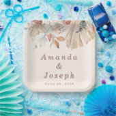 Elegant Tropical Waterverf Spring Floral Wedding Papieren Bordje (Feest)