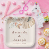 Elegant Tropical Waterverf Spring Floral Wedding Papieren Bordje (Feest)