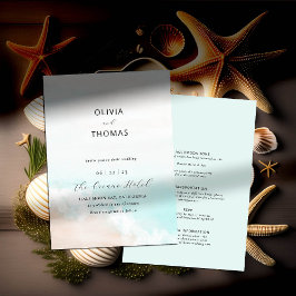 Elegant Tropical Waves Beach all in one Wedding Kaart