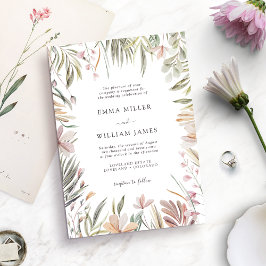 Elegant Tropical Wedding Kaart
