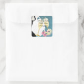 Elegant Tropical Wedding Vierkante Sticker (Tas)