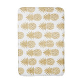 Elegant Tropical White Gold Pineapple Patroon Badmat (Voorkant Verticaal)