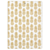 Elegant Tropical White Gold Pineapple Patroon Klembord (Achterkant)