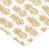 Elegant Tropical White Gold Pineapple Patroon Korte Tafelloper (Hoek)