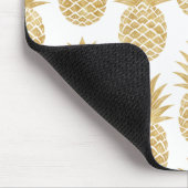 Elegant Tropical White Gold Pineapple Patroon Muismat (Hoek)