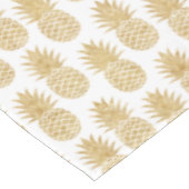 Elegant Tropical White Gold Pineapple Patroon Tafelkleed (Gekanteld)