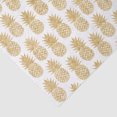 Elegant Tropical White Gold Pineapple Patroon Tissuepapier (Detail)