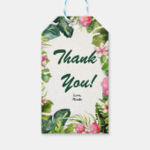 Elegant Tropics Green laat de Floral Waterverf ove Cadeaulabel (Voorkant)