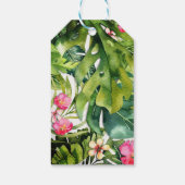 Elegant Tropics Green laat de Floral Waterverf ove Cadeaulabel (Achterkant)