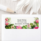 Elegant Tropics Green laat de Floral Waterverf ove Etiket (Insitu)