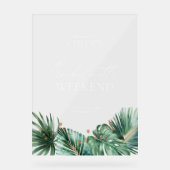 Elegant Tropisch Bachelorette Acryl Welkomstbord Bord (Voorkant)