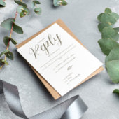 Elegant Tropisch blad Bestemming Bruiloft RSVP Kaartje