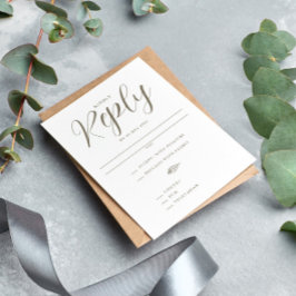 Elegant Tropisch blad Bestemming Bruiloft RSVP Kaartje