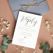 Elegant Tropisch blad Bestemming Bruiloft RSVP Kaartje