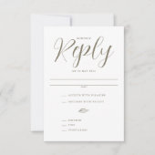 Elegant Tropisch blad Bestemming Bruiloft RSVP Kaartje (Voorkant)