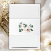 Elegant, tropisch, blad, bruiloft uitnodigingen wikkel