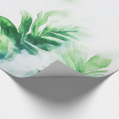 Elegant tropisch bladgroen inpakpapier (Hoek)