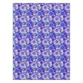 Elegant Tropisch Blauw en witte Hibiscus-ventilato Tafelkleed (Voorkant)