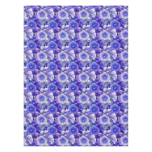 Elegant Tropisch Blauw en witte Hibiscus-ventilato Tafelkleed (Voorkant)