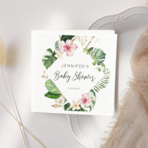 Elegant tropisch bloemenhibiscus-baby shower