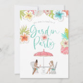 Elegant Tropisch Bloementuin Feest Kaart (Voorkant)