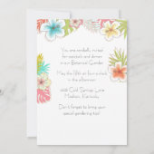 Elegant Tropisch Bloementuin Feest Kaart (Achterkant)