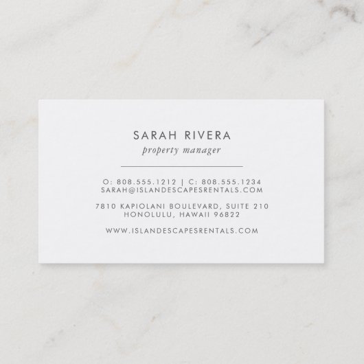 Elegant tropisch botanisch monsterblad visitekaartje (Achterkant)