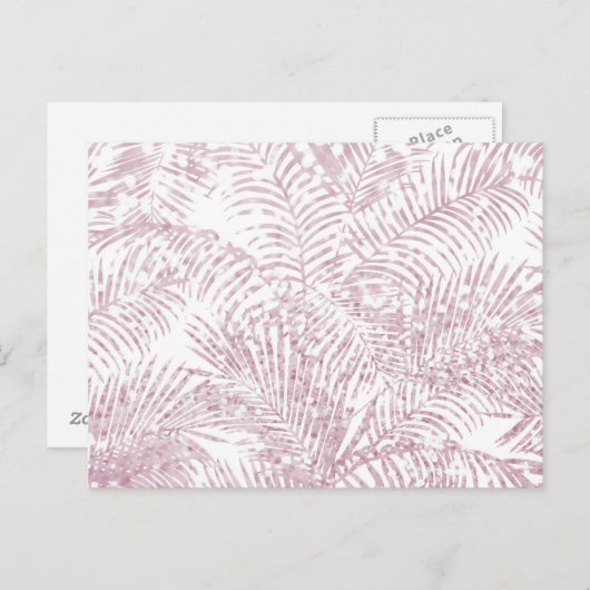 Elegant tropisch donkerroze neuspalmboom briefkaart (Voorkant / Achterkant)