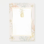 Elegant tropisch flesje goudanananas post-it® notes (Voorkant)