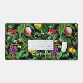 Elegant tropisch fruit zwart patroon monogram bureaumat (Keyboard & Muis)