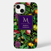 Elegant tropisch fruit zwart patroon monogram Case-Mate iPhone case (Achterkant)