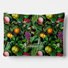 Elegant tropisch fruit zwart patroon monogram etui