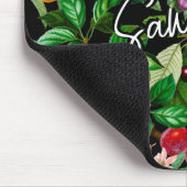 Elegant tropisch fruit zwart patroon monogram muismat (Hoek)