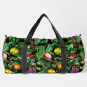 Elegant tropisch fruit zwart patroon monogram plunjezak (Achterkant)