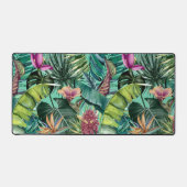 Elegant tropisch groen blad bloemenpatroon bureaumat (Voorkant)