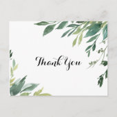 Elegant tropisch groen blad dank u briefkaart (Voorkant)