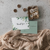 Elegant tropisch groen blad dank u briefkaart