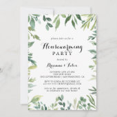 Elegant Tropisch Groen Bladgroen Housewarming Part Kaart (Voorkant)