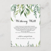 Elegant Tropisch Groen Bruiloft Wishing Well Informatiekaartje (Voorkant)