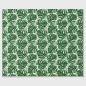 Elegant tropisch groen groen Monstera blad Cadeaupapier (Vlak)