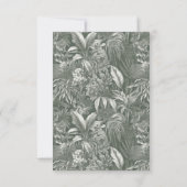 Elegant Tropisch Groen  Stijl Bruiloft RSVP Kaartje (Achterkant)