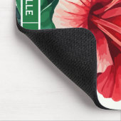 Elegant Tropisch Hawaii Hibiscus Groen Monogram Muismat (Hoek)