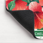 Elegant Tropisch Hawaii Hibiscus Groen Monogram Muismat (Hoek)