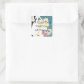 Elegant Tropisch Huwelijkspaar Vierkante Sticker (Tas)