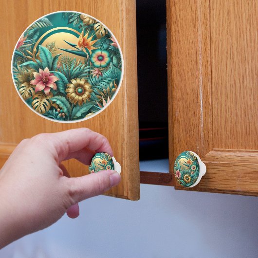 Elegant Tropisch Keramische Knop